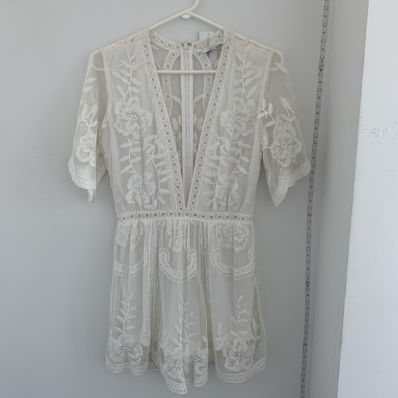 White Lace Romper - Picture 1 of 2